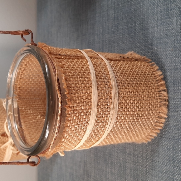 Candle Votive Holder Vase set 5 Burlap Rusty Stars Indoor Outdoor Decoration - Picture 12 of 16